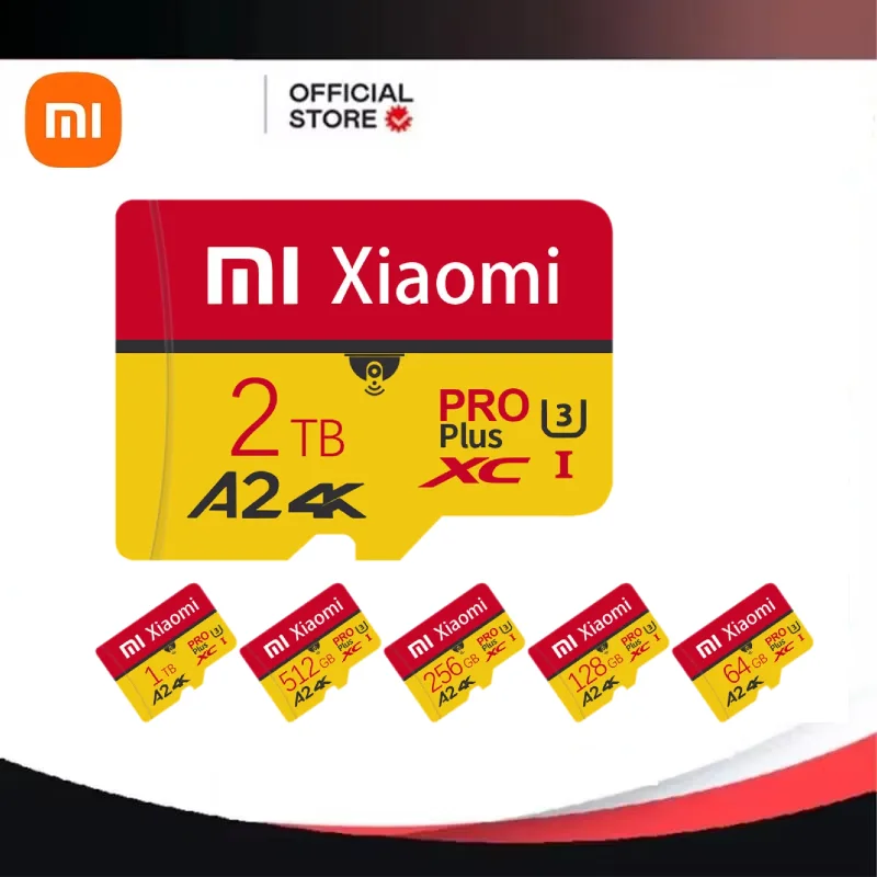 Tarjeta XIAOMI Micro TF SD 2TB A2 4K Pro Plus 1TB Tarjeta De Memoria De alta velocidad 512GB 100MB/S Cartao De Memoria almacenamiento para teléfono/cámara