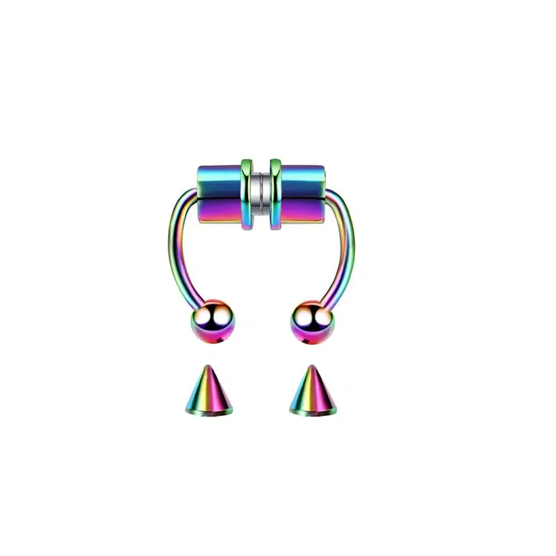 Frauen Gefälschte Piercing Nase Ring Hoop Septum Nicht Piercing Nase Clip Rock HipHoop Edelstahl Magnet Mode Punk Körper Schmuck