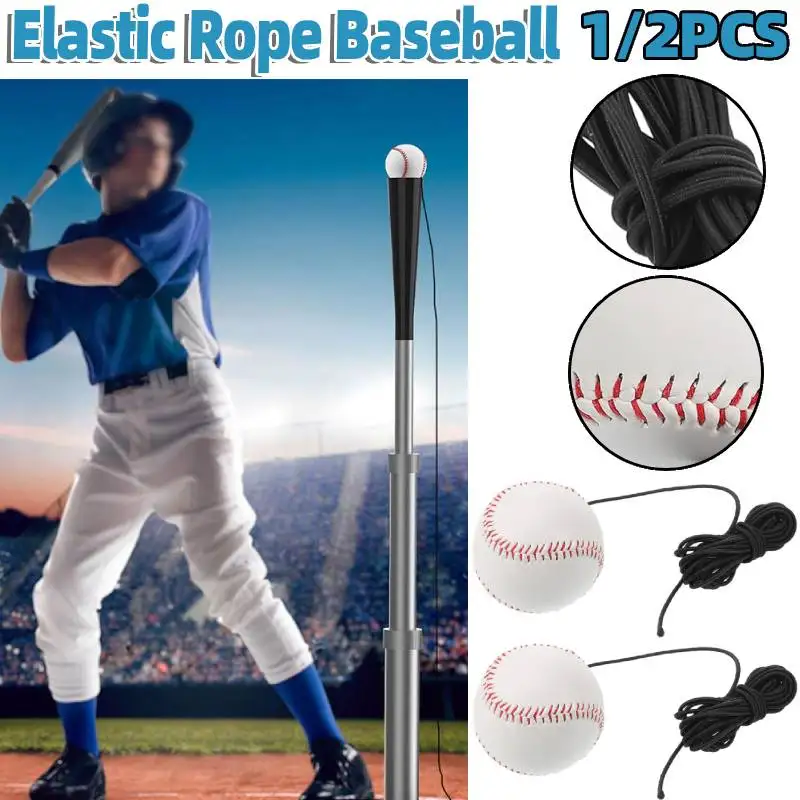 1/2PCS Baseball Trainer Batting Training Equipment Hitting Practice Baseball & Softball Batting Swing Aid with Elastic Rope