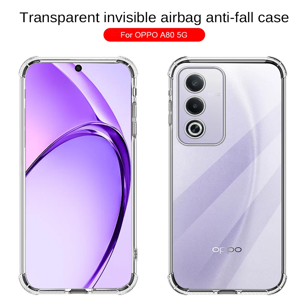 OppoA80 Case Back Camera Protection Cover for Oppo A80 5G Clear TPU Soft Airbag Shockproof Coque on Orro Opo Appo A 80 80A 2024