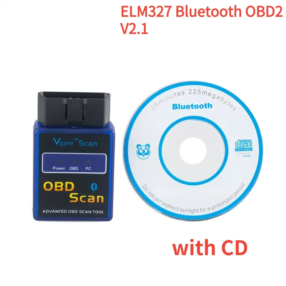 V2.1 OBDII Vgate Scan ELM327 Bluetooth Car-detector ELM 327 Diagnostic-tool OBD OBD2 / Advanced Obd Scan V2.1 Code Scanner Tool