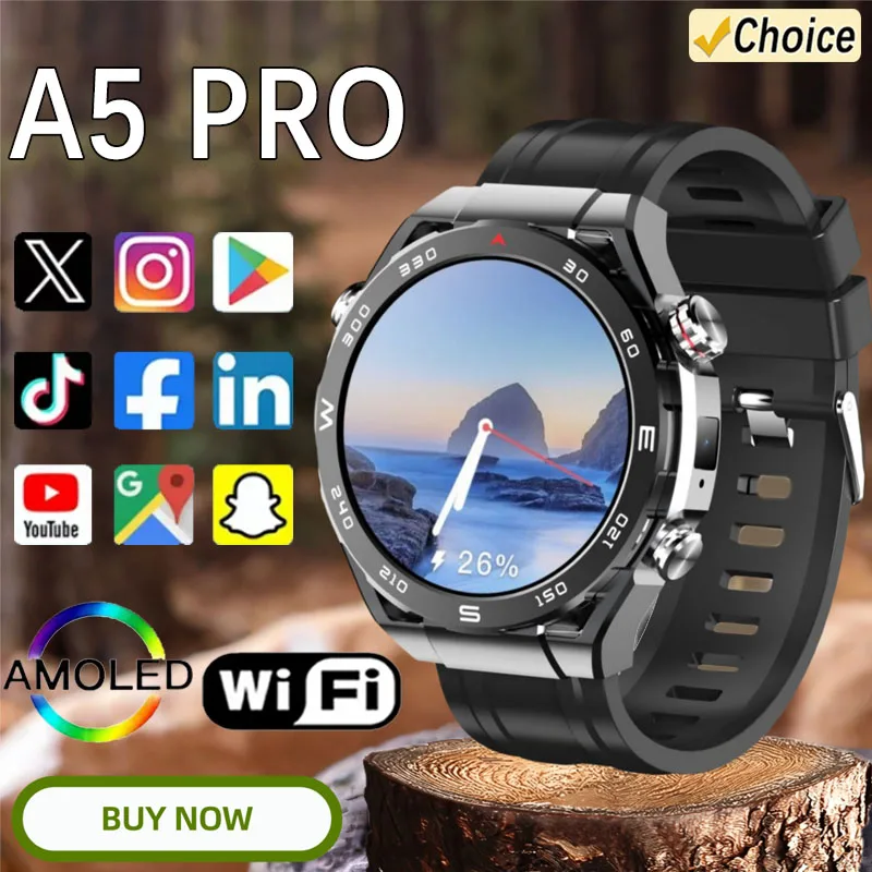 

Смарт-часы A5 Pro 4G/5G, Android, большой экран, камера 200 Вт, 256 ГБ, вызов памяти, GPS, Wi-Fi, спортивные водонепроницаемые