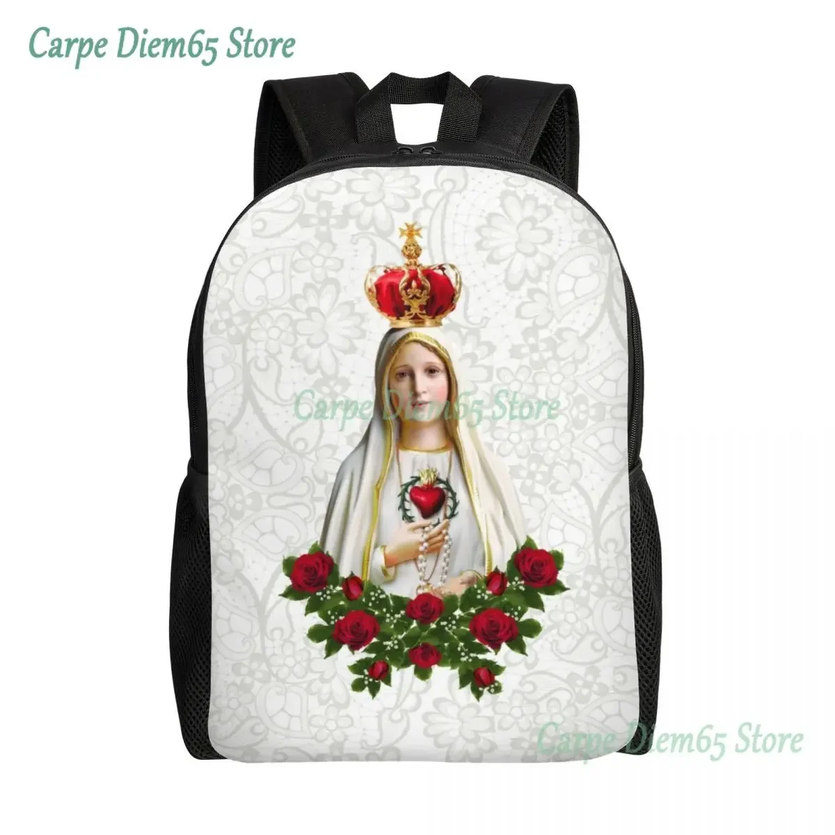 Our Lady Of Fatima Virgin Mary Backpacks for Men Women Waterproof School College Portugal Rosary Catholic Bag Printing Bookbags