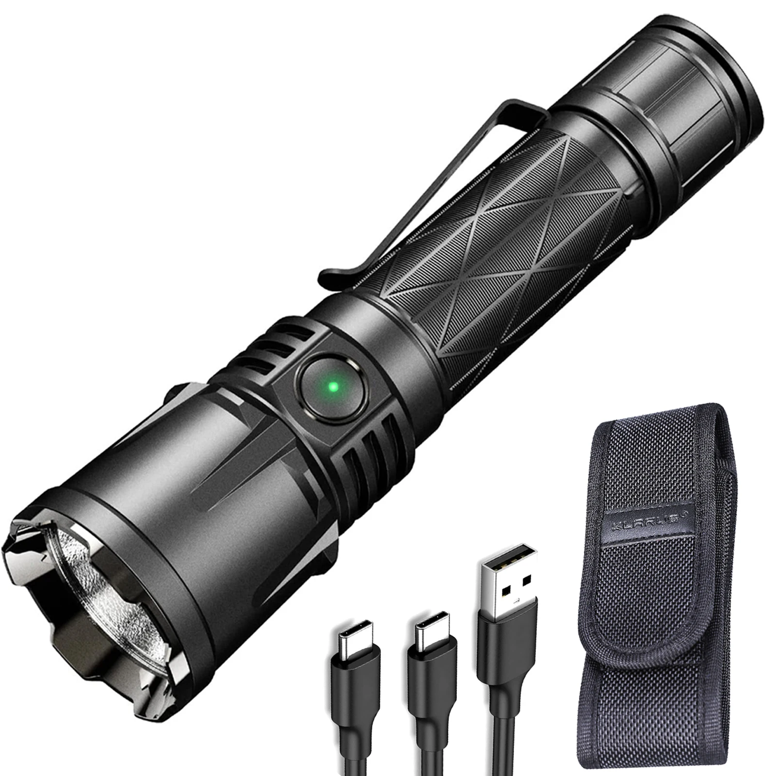 Multifunctional Tactical Flashlight 4400 High Lumen USB Type-C Rechargeable Flashlight on Clip Flashlight