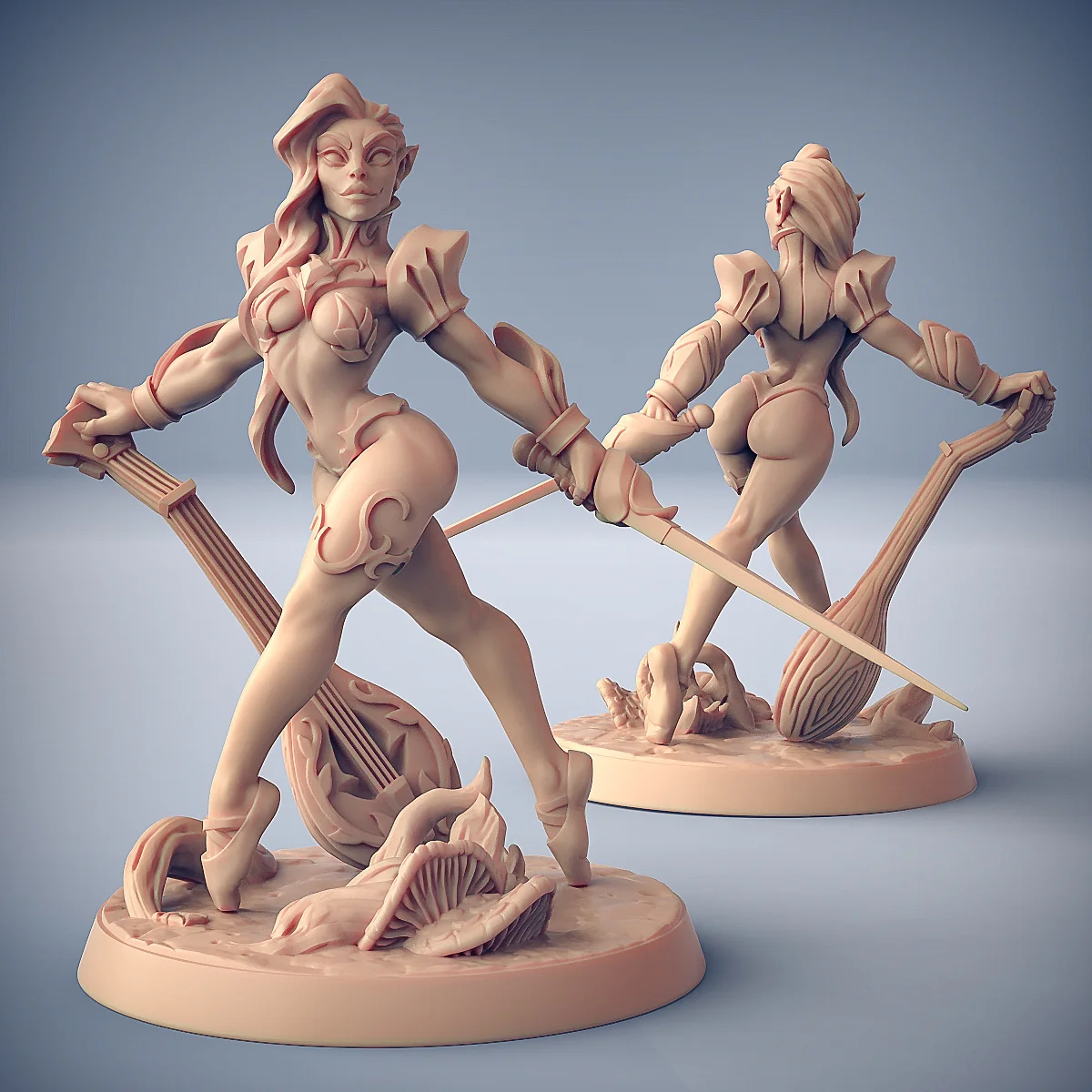 3D Printing Microscopic Models 【 Forest Elves 】 Knight Minstrel Stag Trooper Tree Demon Warrior Dnd Group Table Game Pieces