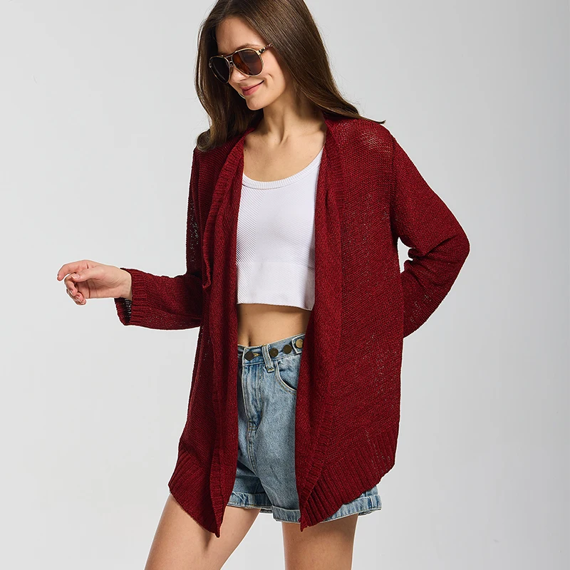 Women Summer Mesh Knit Cardigan Open Front Cover Up Sweater Casual Long Sleeve Cardigan for Women Long Thin Cardigan 2024 Woman