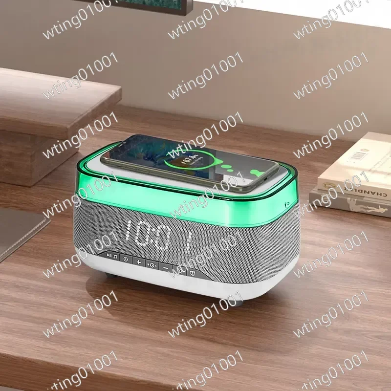 for Multifunction Smart Blue Tooth Speaker with Wireless Charger and Alarm Clock