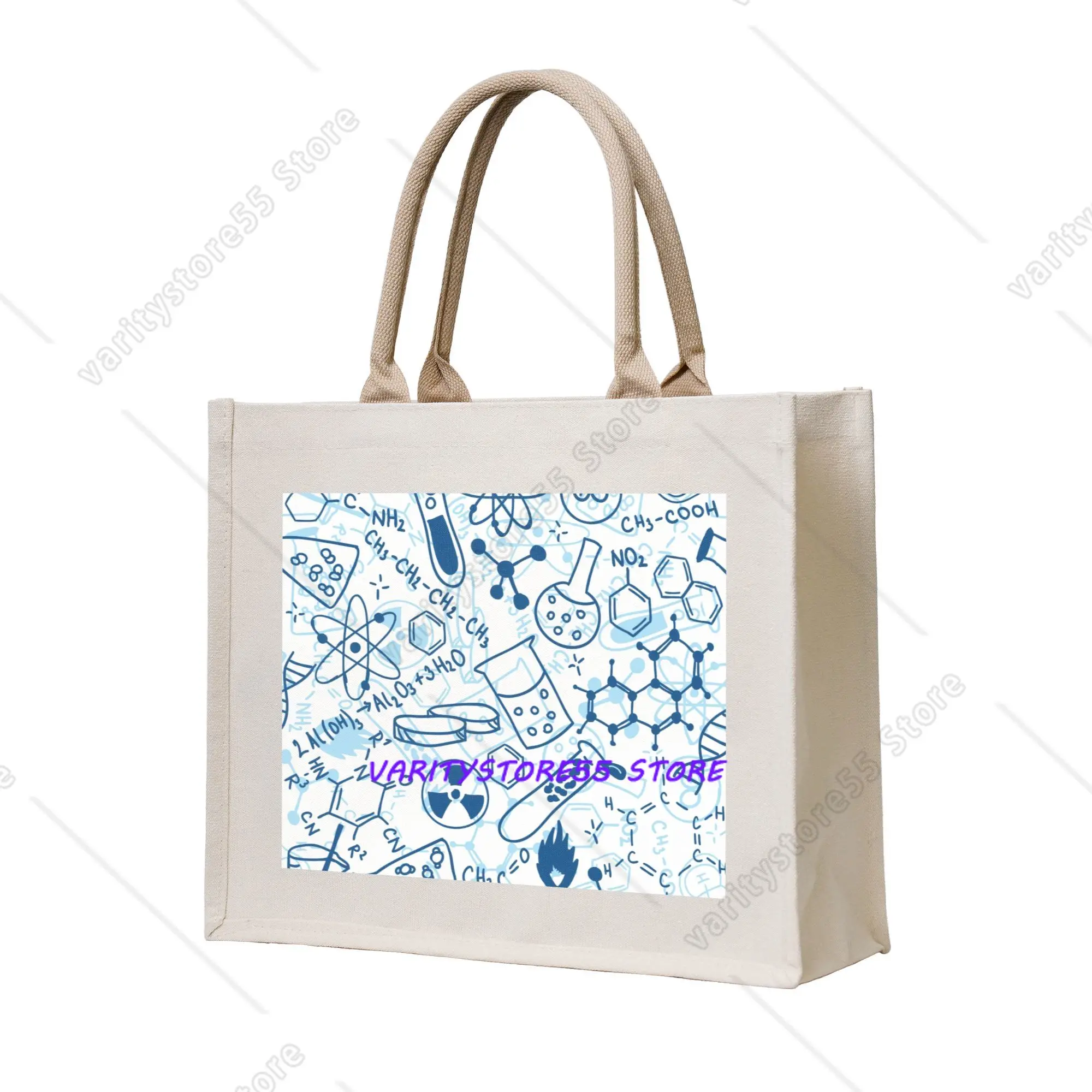 Chemistry Chemical Lab Grocery Tote Shopping Bag Women Funny Science Biology Shopper Shoulder Bag Large Capacity Handbags