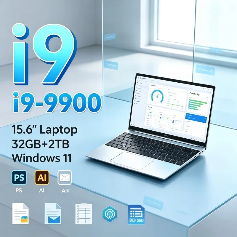 Thin Light 15.6'' 120Hz Screen Intel I9-9900 Windows11 32GB RAM Optional 1TB/2TB SSD 5000mAh Portable Laptop For Office Use