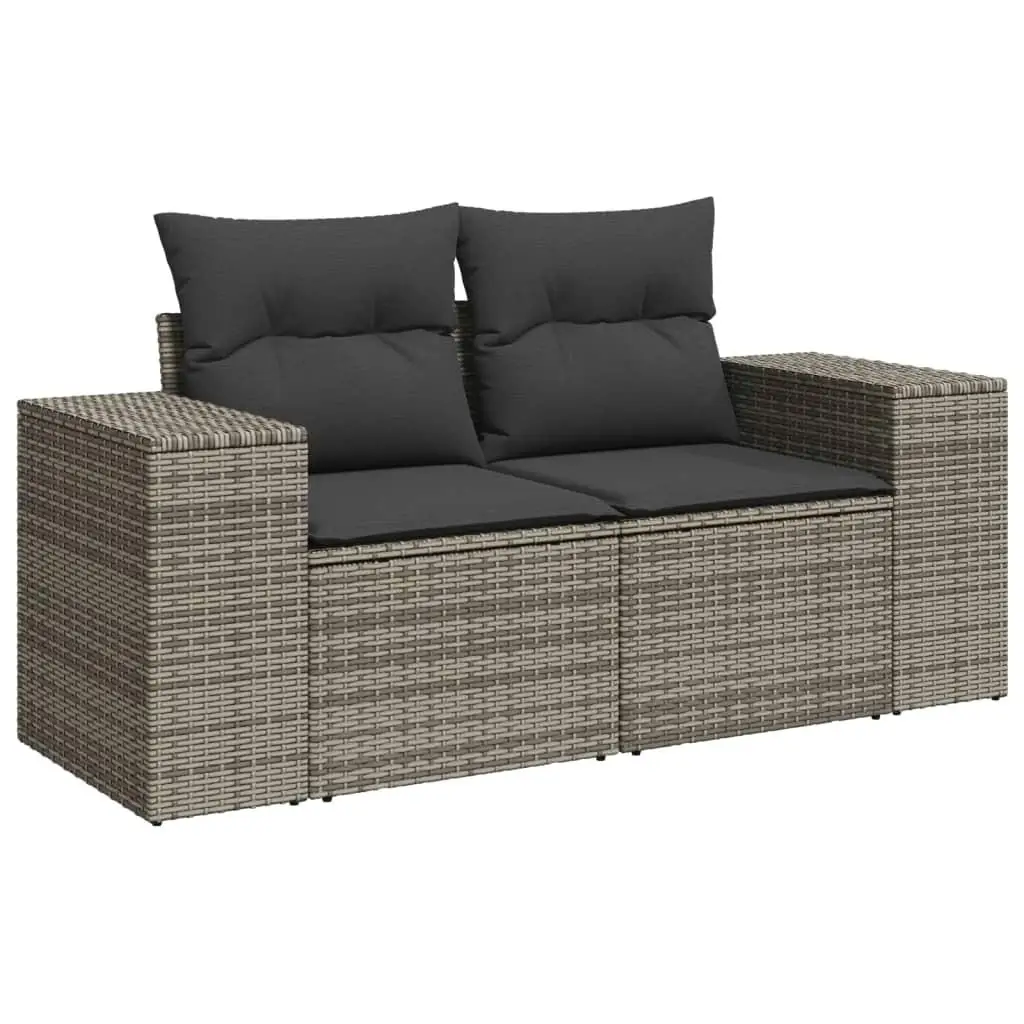 Grey PE Rattan Large Modular Outdoor Garden Sofa Set Comfortable Seating for Patio Deck Backyard Furniture