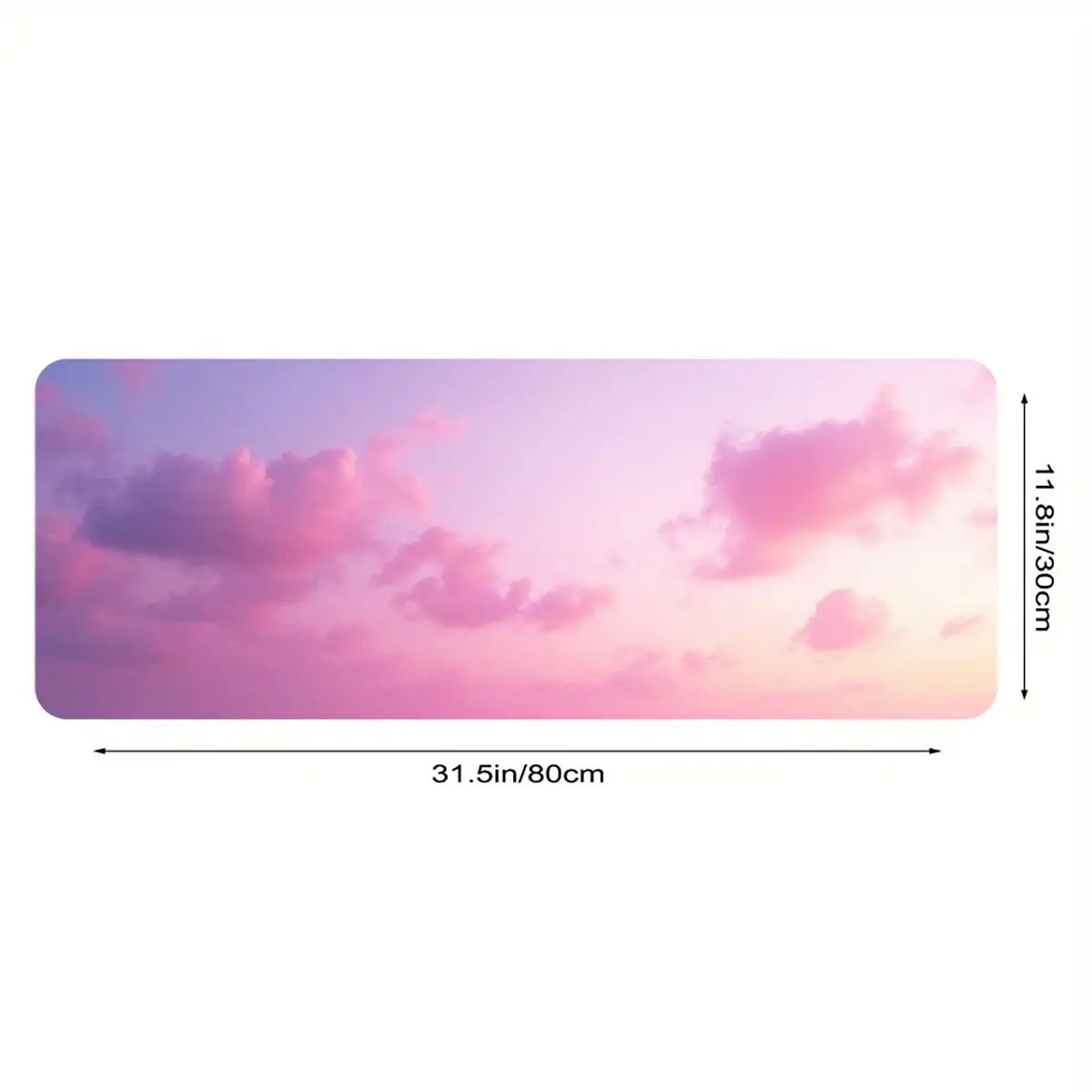 قطعة واحدة من لوحة ماوس Dreamy Pink Sky، مقاس كبير 31.5 بوصة × 11.8 بوصة، قاعدة مضادة للانزلاق، مثالية للاستخدام المكتبي.