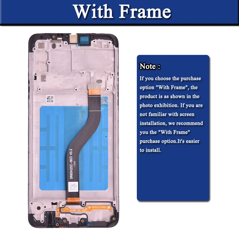 For Samsung A20S A207 LCD Display With Touch Screen Digitizer Assembly A207F SM-A207M LCD With Frame