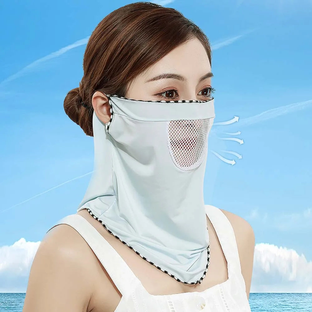 Multi-functional Lightweight Neck Protection Ice Silk Sun Protection Dew Nose Face Cover Neck Mask Mouth Mask Scarf