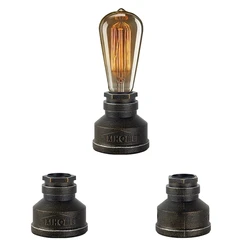 Vintage styl industrialny Retro fajka wodna stół z brązu podłużna lampa biurko w sypialni lampa stołowa oprawy wystrój domu oświetlenie wewnętrzne