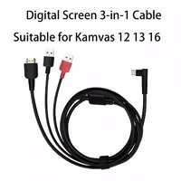 Havapen Cable 3 en 1 para kamvas 13 tableta monitor caneta pantalla hdmi dp sinal tipo c porta fácil conexión para pc portátil