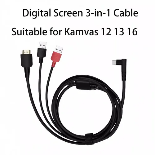 Havapen Cable 3 en 1 para kamvas 13 tableta monitor caneta pantalla hdmi dp sinal tipo c porta fácil conexión para pc portátil