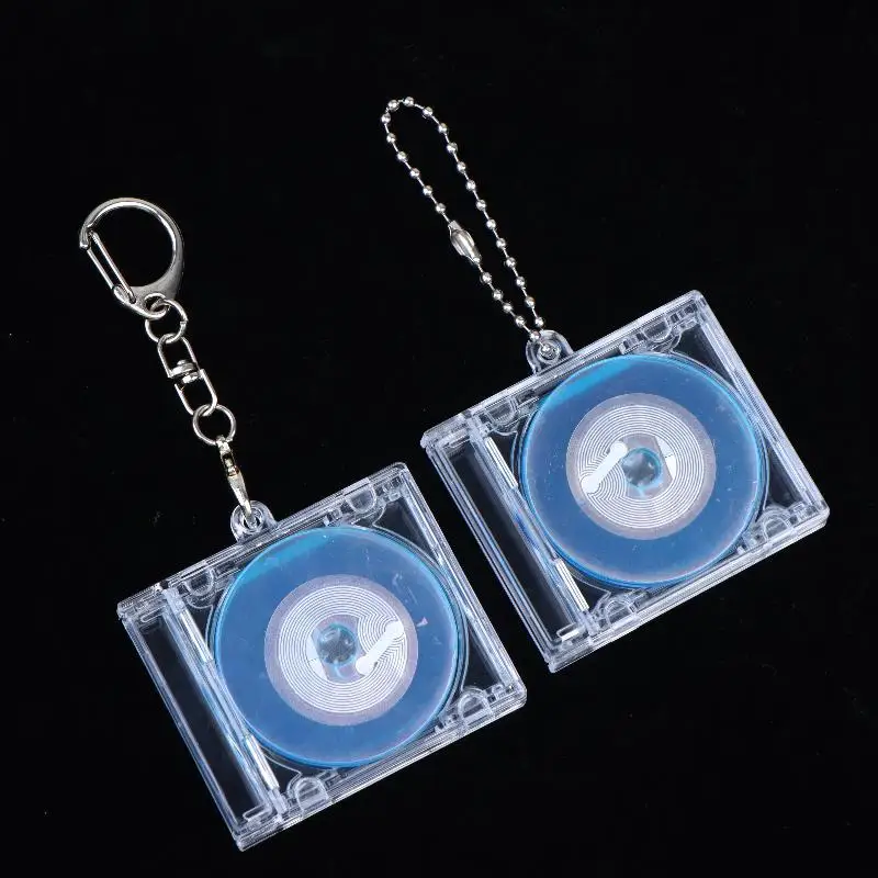 1 Stück Mini NFC CD Vinyl-Schallplatten-Schlüsselanhänger Musik-Link-Anhänger Klare Hülle DIY-Geschenk für Kpop-Fans Musikliebhaber Taschen-Schlüssel-Dekoration – Detail 6