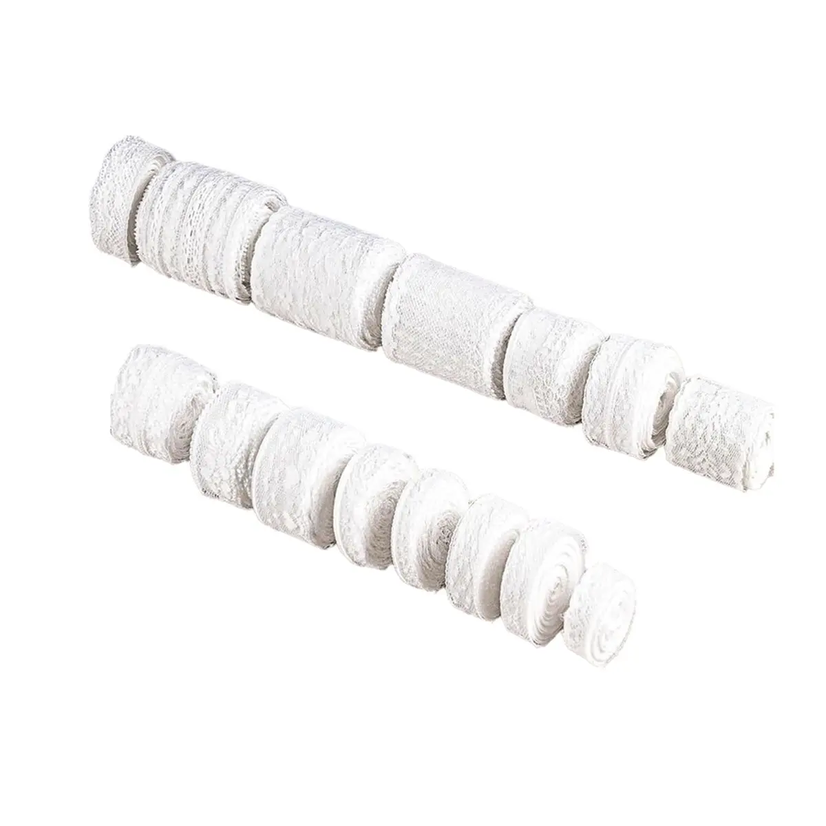 White Lace Ribbon 15 Rolls Vintage Lace Trims with Assorted Crochet & Sewing Patterns,5m for Each Roll
