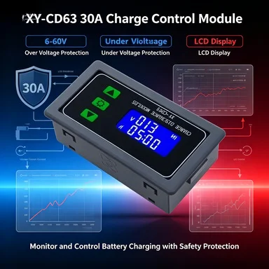 XY-CD63 30A Battery Charge Discharge Controller, Undervoltage Protector, LCD 6-60V