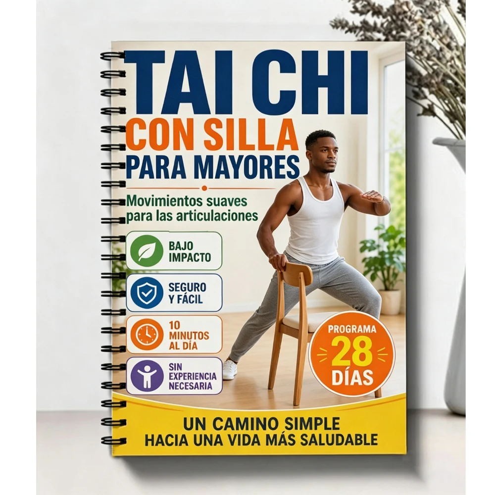 Spanish Themed Spiral Notebook for Senior Chair Tai Chi, Cover With 28-Day Chair Tai Chi Fitness Program, Low-Impact Gentle Join view 5