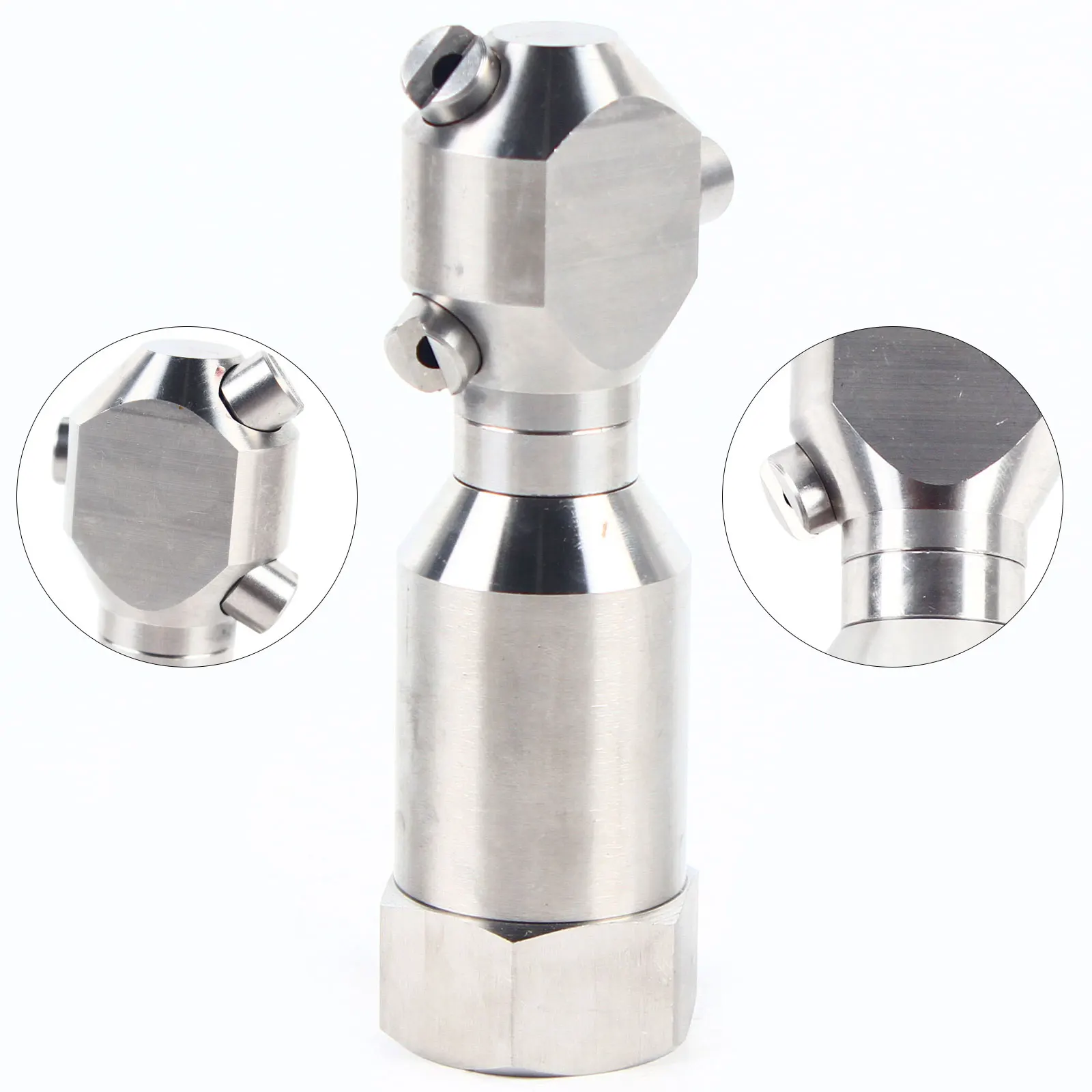 Rotating Stainless Steel Tank Washing Spray Cleaning Nozzle   (3 nozzle tips)