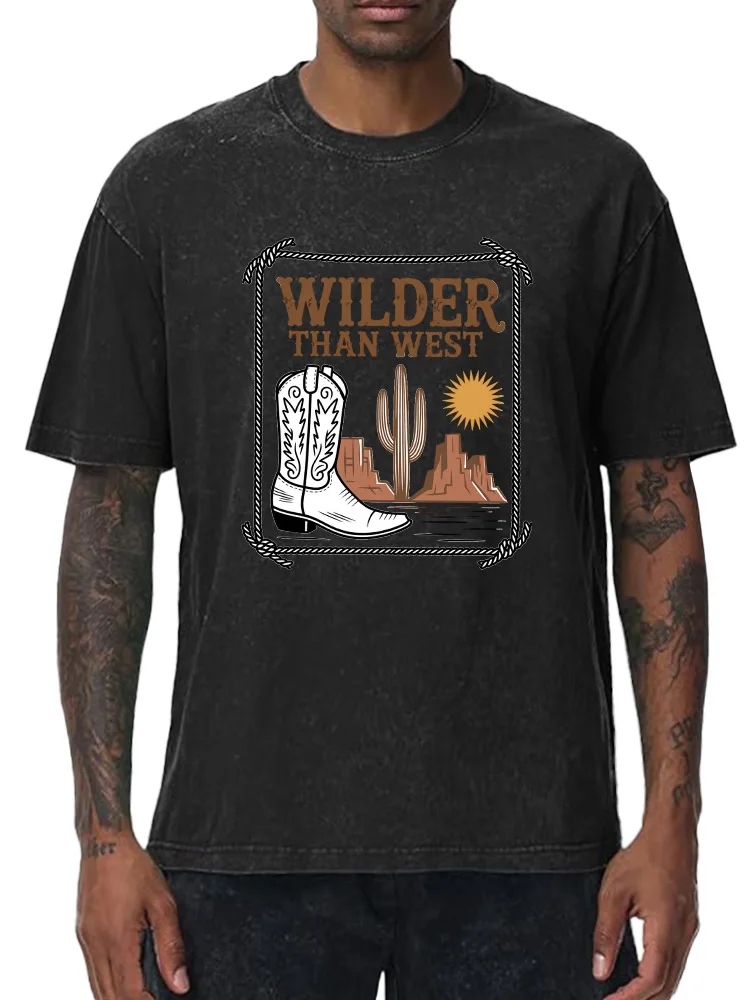 

Boots Oversized Washed Graphic T-Shirt 100% Cotton Streetwear Tee for Men Vintage Hip Hop Loose Fit Tops