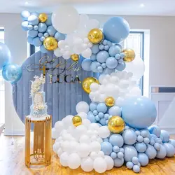 150pcs blue  white  latex balloon arch set for birthdays, weddings, gender reveal, bachelorette party, family reunion