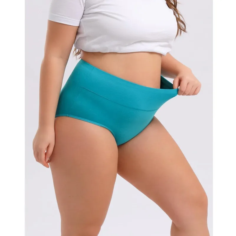 

Женские трусики из чистого хлопка, большие размеры XL-5XL, трусы с высокой талией, женское нижнее белье