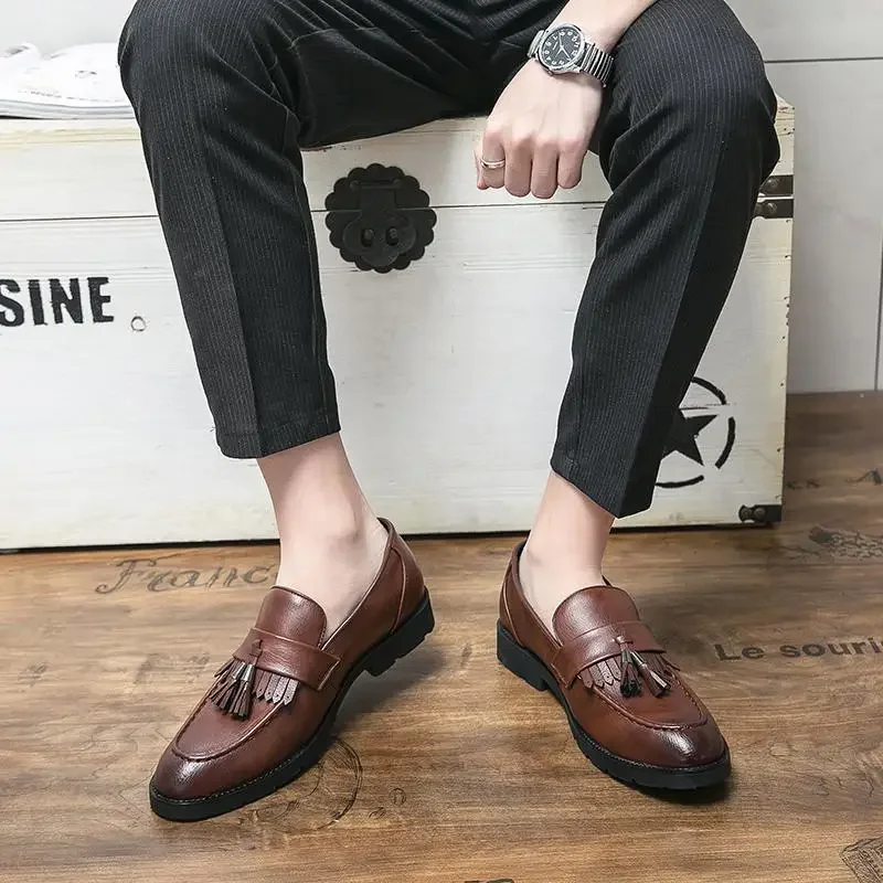 Elegant Men's Shoes Men's Genuine Leather Dress Shoes Classic Casual Formal Lace-up British Style Wedding Business Shoes