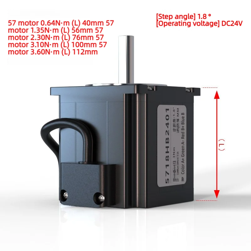 2Phase Nema23 57 Stepper Motor 2.3Nm 325ozin 3A 76mm 8mm Shaft 57HS76 Step Engine 4 Lead for CNC Engraver Milling Machine