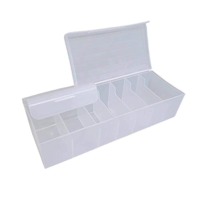 Cable Storage Boxes Organizers Dual-Lid Cable Box With 7 Compartments Clear Charger Organizer Box Visible Charger Management