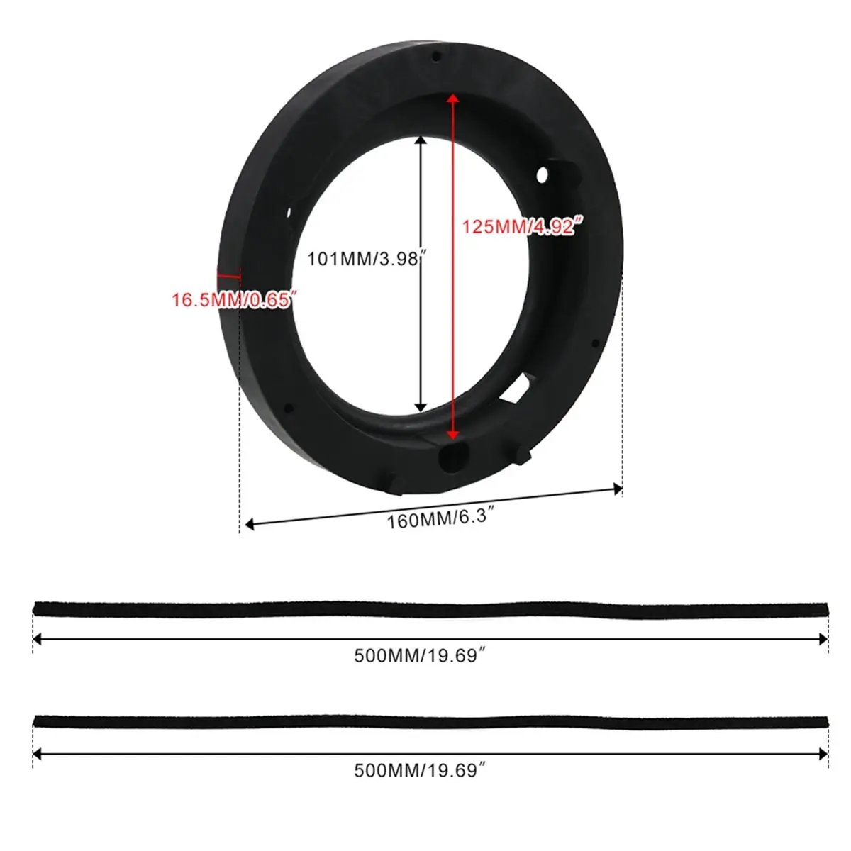#49M Automotive Parts & Accessories,Car Speaker Mounts for Suzuki Jimny JB64 2018-2024 6.3inch (Black) view 2