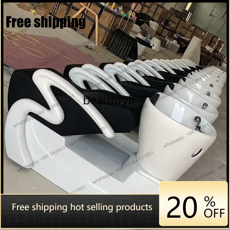 Factory Direct  Barber Shop Shampoo Chair Flushing Bed Simple Semi-Lying Sitting Hair Salon