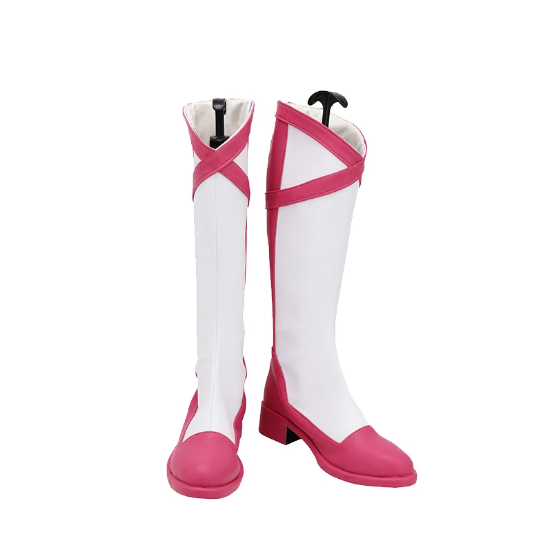Anime Vinsmoke Reiju Costume Cosplay Scarpe Rosa Bianco Stivali in ecopelle fatti a mano Festa di carnevale Stivali di Halloween