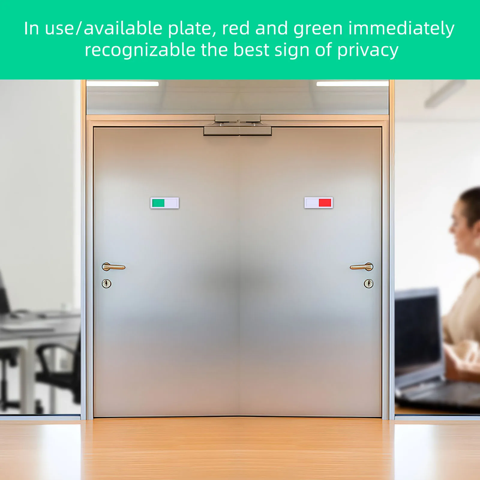 

4 pcs Vacant Occupied Slider Sign Dual Color Red Green Acrylic Door Identifier For Office Restroom Meeting Room Self Adhesive