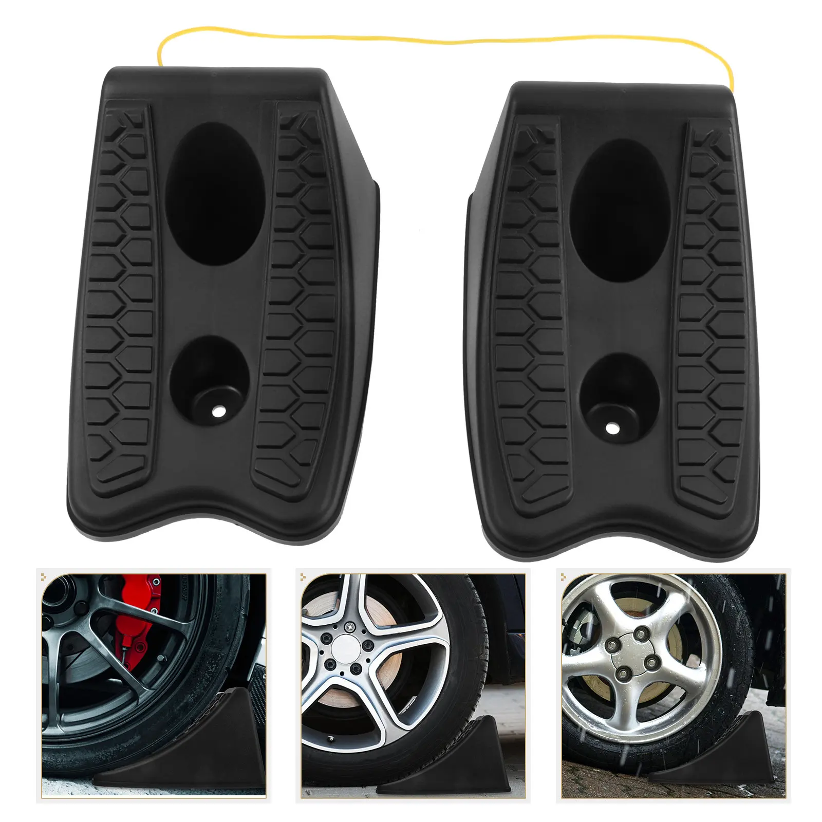 

2Pcs Anti Slip Wheel Chock Wedge Durable Car Vehicle Trailer Rv Safety Chocks Prevents Slip Parking Braking Wheel Chocks