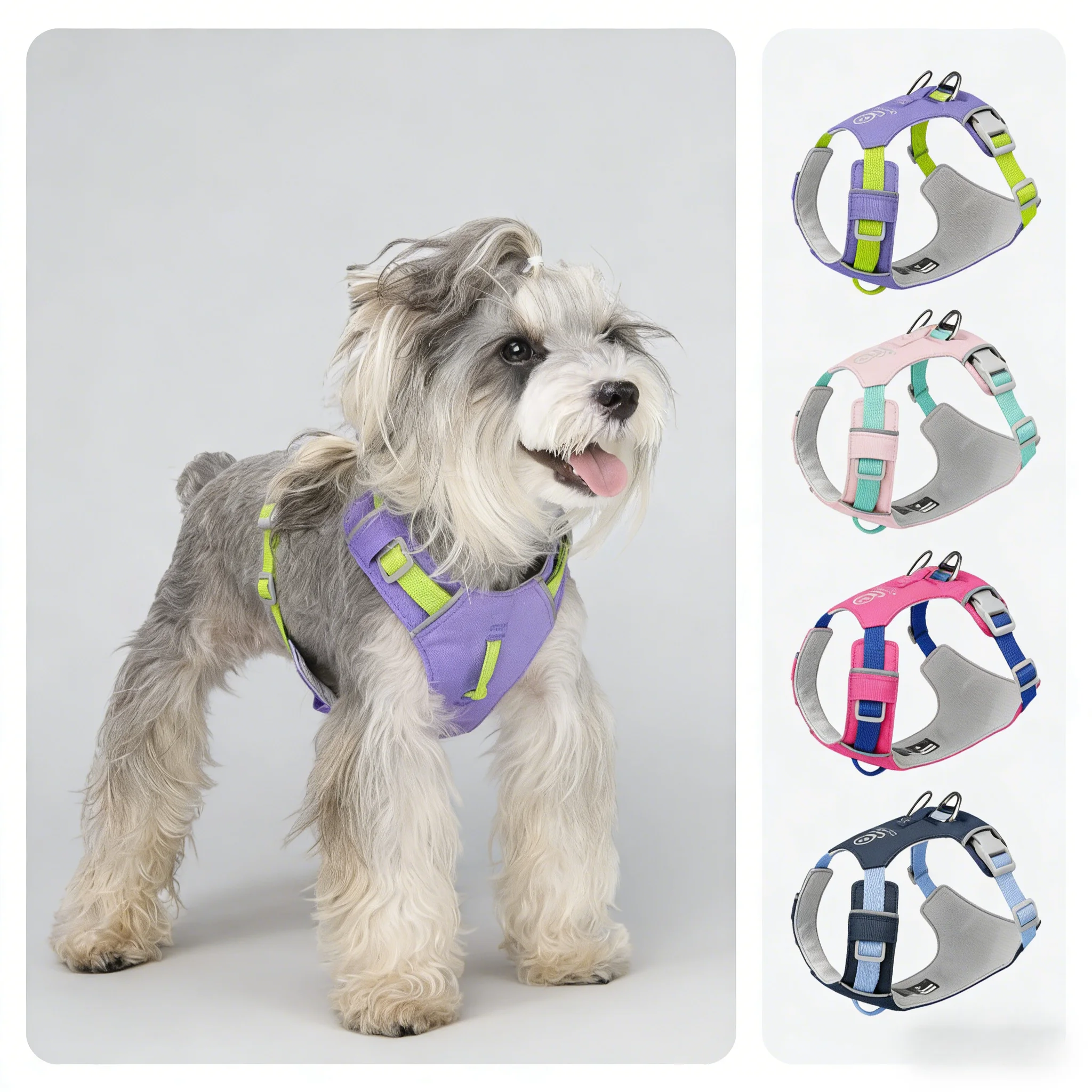 

No Pull Adjustable Pet Reflective Dog Harness Lead Walking Running Leashes Cat Chest Strap Vest Leash