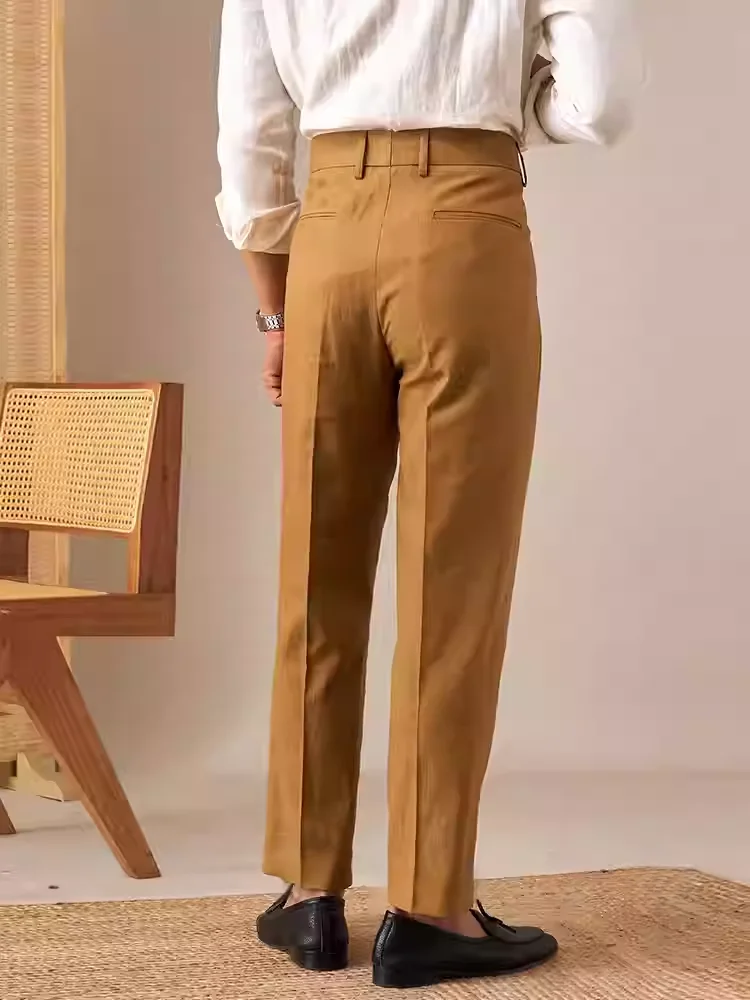 Premium Men's Pleated Wide-Leg Dress Pants Versatile Formal Casual Trousers Chinos Business Daily Office Banquet Wedding Summer - Image 3