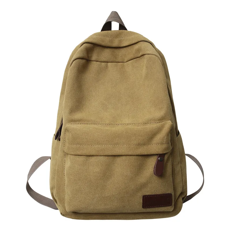 Men Canvas Backpack Male Laptop College Student School Bags for Teenager Vintage Casual Rucksack Travel Daypack