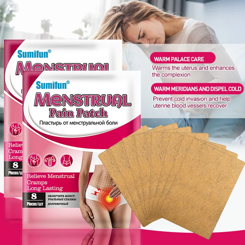 8/24/32Pcs Sumifun Menstrual Pain Relief Patch For Women Dysmenorrhea Uterine Ache Cramps Massage Sticker Warm Palace Plaster