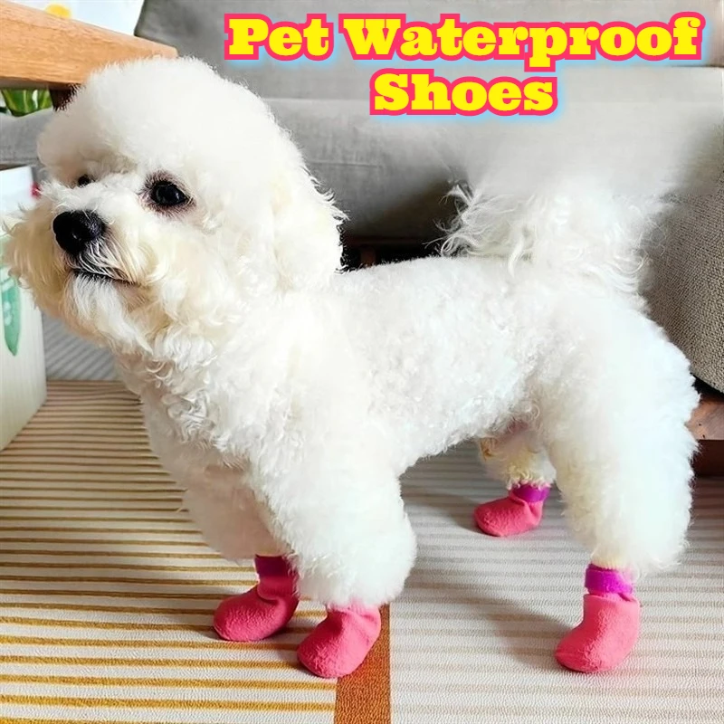 

Pet Dog Non Slip Waterproof Stay on Soft Sole Comfortable Shoes Small Dogs Bichon Poodle Dirt Resistant Scratch Proof Paw Boots