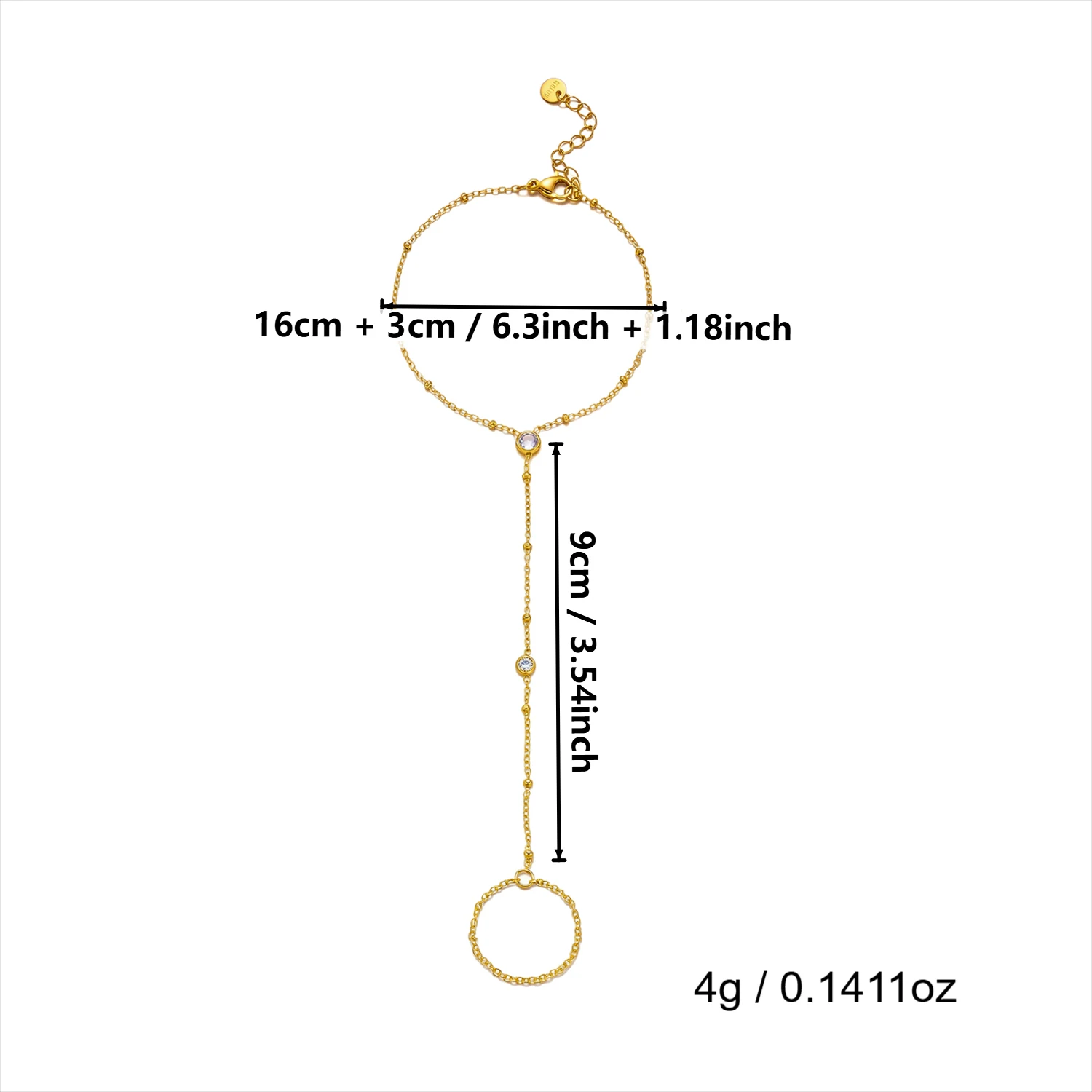 Minimalistisches CZ Edelstahl-Fingerarmband für Frauen Luxuriöse Braut Mehrlagige Handketten Party Hochzeit Schmuck Geschenk Wasserdicht – Detail 20