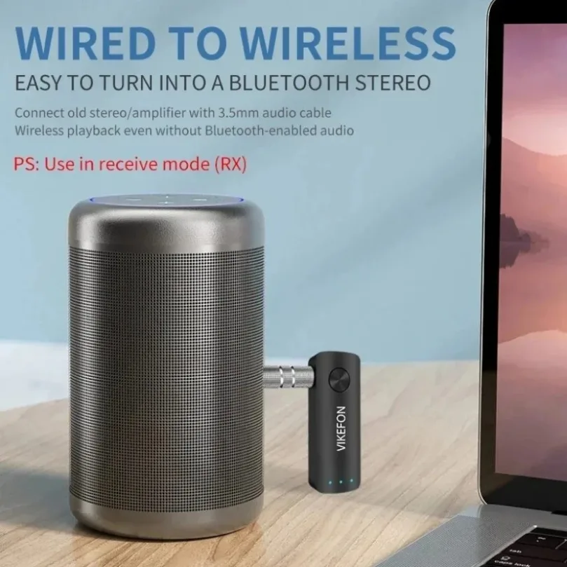 Receptor y transmisor de audio Bluetooth 5,4 2 en 1, adaptador inalámbrico estéreo Hifi, AUX de 3,5 MM con micrófono para coche, avión, TV, PC, altavoz