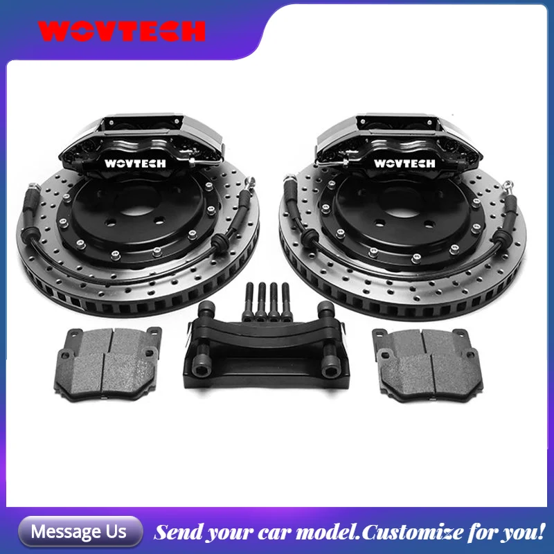 

WOVTECH 4 Pot Brake Caliper with 300*25mm Drilled Stotted Disc Rotor Kits for Nissan Navara D40 2009