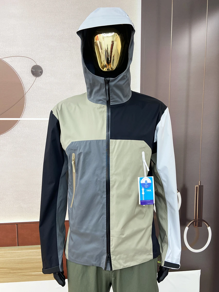 

Outdoor Windproof Water-Resistant Spring Jaet Couple's Color Blo Hoodie Polyester Stand Fit Youth Faion Long Sve ...