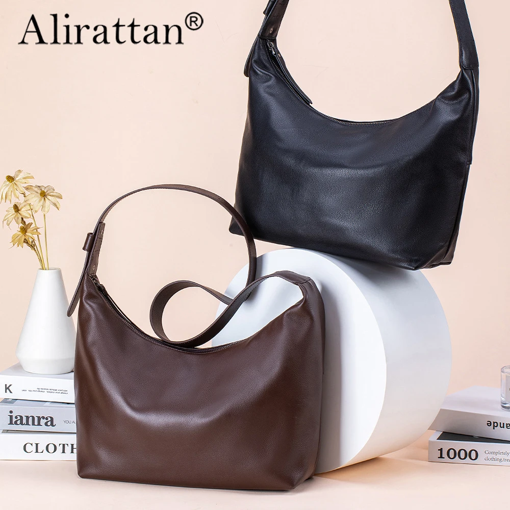 

Alirattan 2026 New Leather Armpit Women's Bag Large Capacity Dumpling Bag Single Shoulder Crossbody Bag