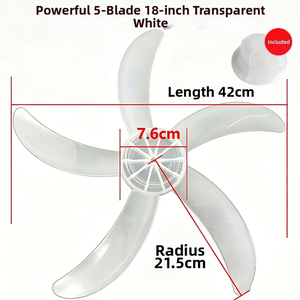 

5-Blade Plastic For Fan Blade Replacement Set with Nut Cap for Common Residential Electric For Fan Applications