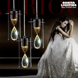 Single Head Luxury K9 Crystal Modern Chandelier Sparkling Jewelry Diamond Droplight Bedside Resturant Glass Led Pendant Lamp