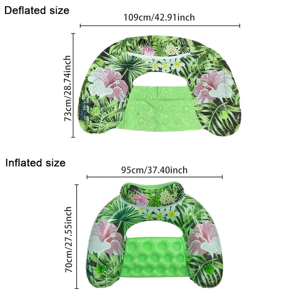 1pc inflável em forma de u folha havaiana flamingo flutuador material pvc brinquedo de água adequado para praia férias piscina suprimentos