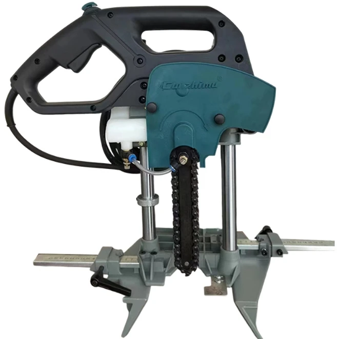 17Cm portable woodworking drill press with chain saw, drawing motor for square and mortise woodworking drilling tasks